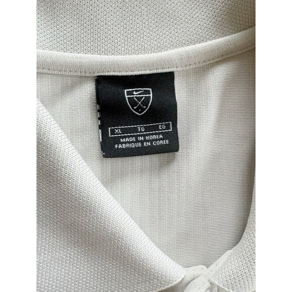 Nike Golf Polo Shirt Mens XL Tan Dri Fit Beige Flex Performance Gear Viscose - Picture 5 of 5